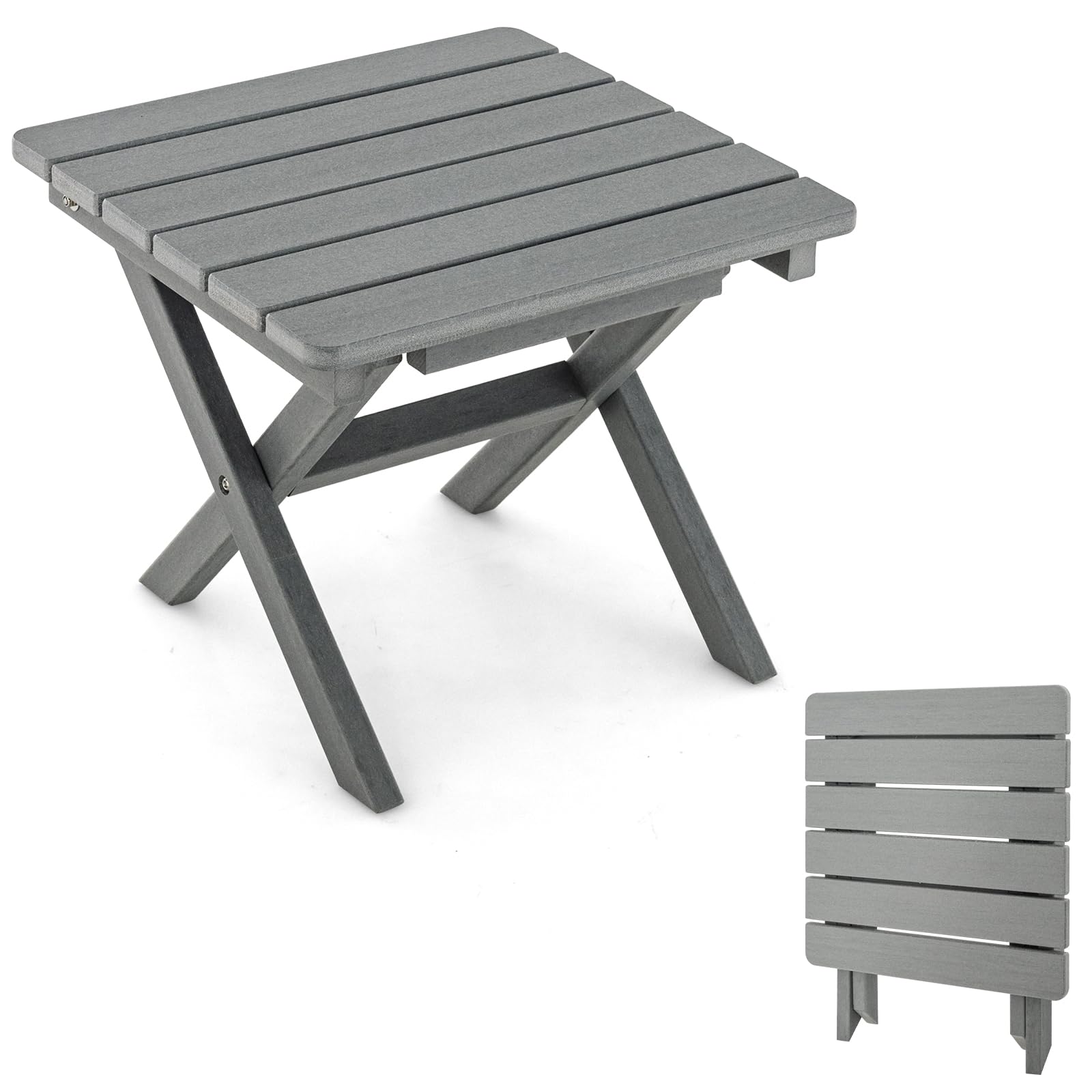 Tangkula Table d'appoint pliante Adirondack, table d'appoint extérieure en HDPE pour chaise Adirondack